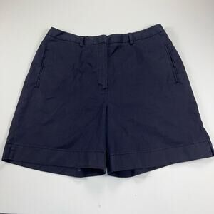 Brooks Brothers Women’s Flat Front Chino Shorts Navy Blue Size 12
